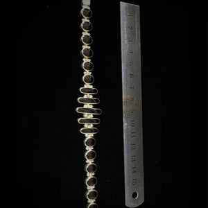 Mexican Silver Vintage Black Onyx Bracelet
