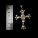 Mexican Silver Vintage Balls Cross Pendant
