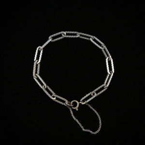 Vintage Silver Link Safety Chain Bracelet