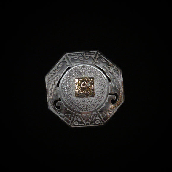 Vintage Peruvian Silver & Gold Tumi Brooch
