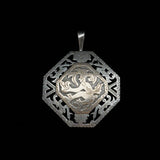 Vintage Guatemala Mayan Silver & Gold Brooch & Pendant