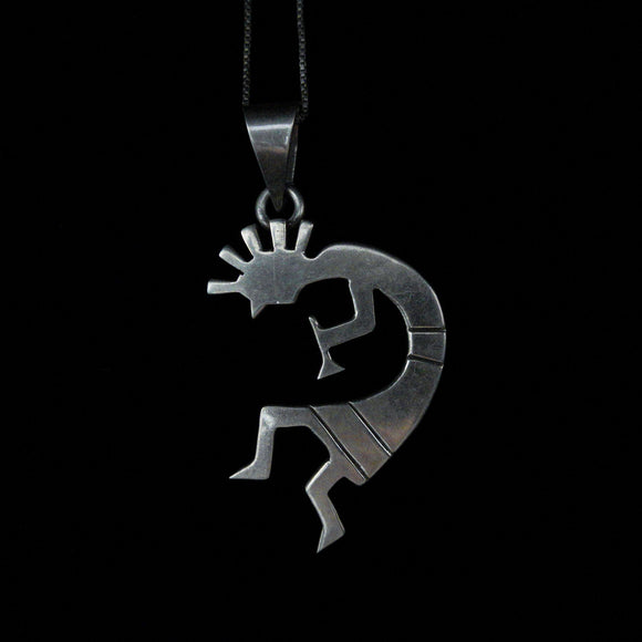 Hopi Native American Silver Kokopelli Pendant