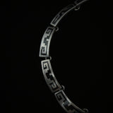 Mexican Silver Vintage Heavy Hallmarked Aztec Black Onyx Necklace