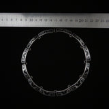 Mexican Silver Vintage Heavy Hallmarked Aztec Black Onyx Necklace