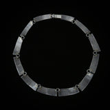 Mexican Silver Vintage Heavy Hallmarked Aztec Black Onyx Necklace
