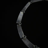 Mexican Silver Vintage Heavy Hallmarked Aztec Black Onyx Necklace