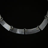 Mexican Silver Vintage Heavy Hallmarked Aztec Black Onyx Necklace