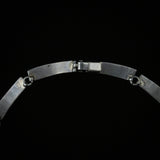 Mexican Silver Vintage Heavy Hallmarked Aztec Black Onyx Necklace