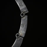 Mexican Silver Vintage Heavy Hallmarked Aztec Black Onyx Necklace