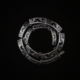 Mexican Silver Vintage Heavy Hallmarked Aztec Black Onyx Necklace