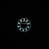 Old Pawn Native American Zuni Snake Eye Turquoise Silver Brooch & Pendant