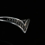 Vintage Silver Scroll Pointed V Shape Bracelet