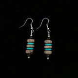 Vintage Santo Domingo Silver Turquoise Earrings