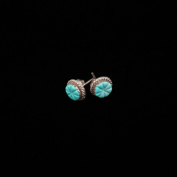 Zuni Native American Silver Turquoise Earrings