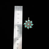 Zuni Vintage Sterling Silver Snake Eye Turquoise Signed Pendant