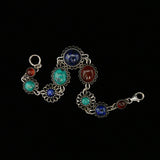 New Sterling Silver Semi-precious Gemstone Bracelet Made in Istrael
