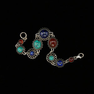 New Sterling Silver Semi-precious Gemstone Bracelet Made in Istrael