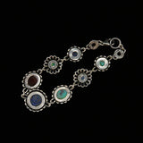New Sterling Silver Semi-precious Gemstone Bracelet Made in Istrael