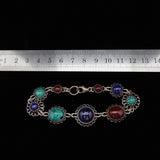 New Sterling Silver Semi-precious Gemstone Bracelet Made in Istrael