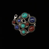 New Sterling Silver Semi-precious Gemstone Bracelet Made in Istrael