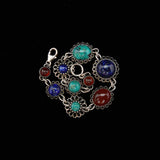 New Sterling Silver Semi-precious Gemstone Bracelet Made in Istrael