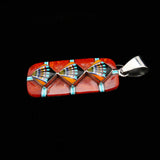 Colgante con incrustaciones de plata de nativos americanos Zuni