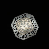 Vintage Guatemala Mayan Silver & Gold Brooch & Pendant