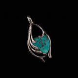 Colgante turquesa de plata de ley SJ 925 con sello de nativos americanos navajos