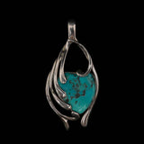 Colgante turquesa de plata de ley SJ 925 con sello de nativos americanos navajos