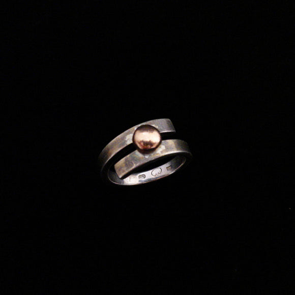 Vintage Sterling Silver & 9KT Wrap Ring Size