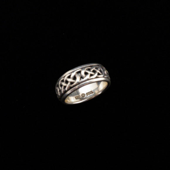 Vintage Sterling Silver Celtic Spinner Ring  PSCL Size 5 3/4