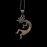 Colgante Kokopelli de plata nativo americano hopi