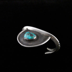 Navajo Native American Old Pawn Sterling Silver Turquoise Mens Cuff Bracelet