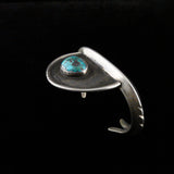 Navajo Native American Old Pawn Sterling Silver Turquoise Mens Cuff Bracelet