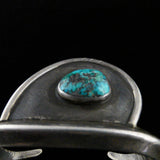 Navajo Native American Old Pawn Sterling Silver Turquoise Mens Cuff Bracelet