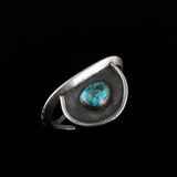Navajo Native American Old Pawn Sterling Silver Turquoise Mens Cuff Bracelet