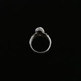 Vintage Sterling Silver Wizard Faceted Crystal Ball Unisex Ring Size 6 3/4