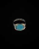 Anillo turquesa con águila para hombre Navajo vintage nativo americano