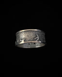 Anillo de plata de narrador de hombres vintage nativo americano