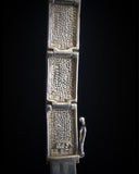 Pulsera de símbolo de llave griega de plata vintage