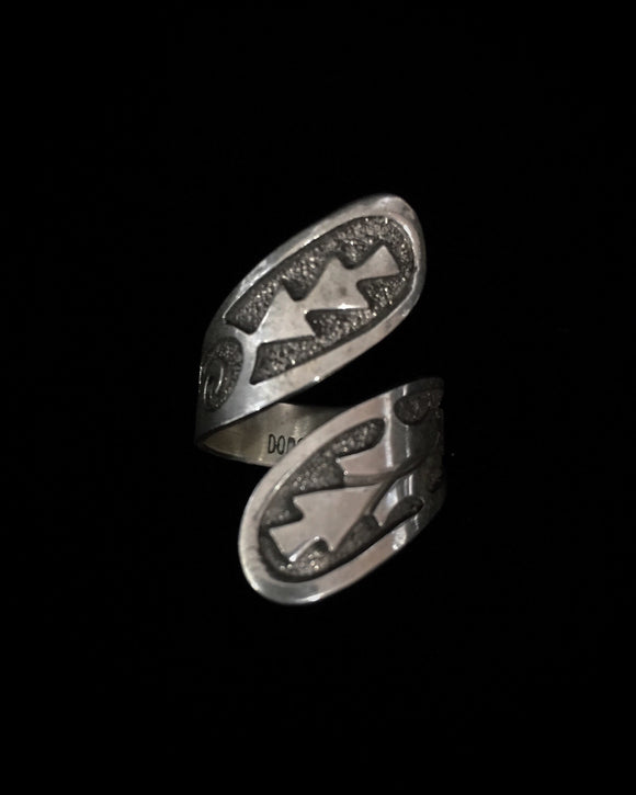 Navajo Native American Vintage Silver DODGE Ring