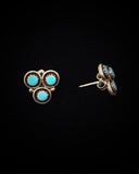 Zuni Native American Silver Turquoise Earrings