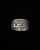 Anillo de plata de narrador de hombres vintage nativo americano