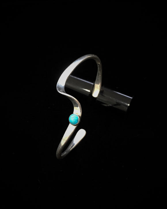 Navajo Native American Silver Turquoise Bracelet