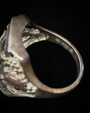 Anillo de plata y oro para hombre con águila de ónix Blackhills vintage de nativos americanos