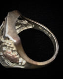 Native American Vintage Blackhills Onyx Eagle Mens Silver & Gold Ring