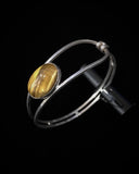 Vintage Modernist Israel Silver Tigers Eye Bracelet