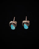 Zuni Native American Silver Turquoise Teardrop Earrings