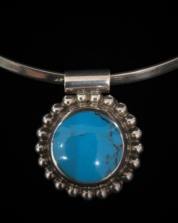 Mexican Silver Vintage Turquoise Pendant