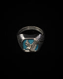 Native American Vintage Navajo Mens Eagle Turquoise Ring